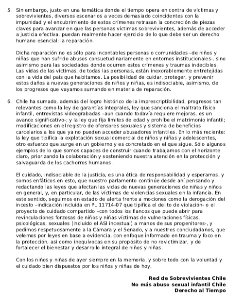 VinkaJackson's tweet photo. Con amor, resolución, con memoria y empeños presentes por vidas preferidas, con ánimo de cambios de mundo que cuiden a NNA, esta carta de 3 organizaciones hermanas que trabajan en la esfera de prevención, justicia y reparación de violencias sexuales contra NNA en CHile: #Nov18 https://t.co/Xjd5ElJViL