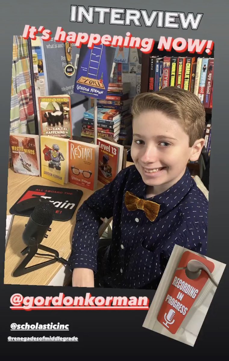 ETrainsWorld's tweet photo. Itโs happening now! Iโm Interviewing the #story telling legend himself, GORDON KORMAN @gordonkorman! So excited! Our #interview will go live soon. Stay tuned!!!
#bestday #Grateful #happy #nervous #mglit #comingsoon @ireadcanadian @SanJuanUnified #givingtuesdayspark #gordonkorman https://t.co/7EF4bHMzIE