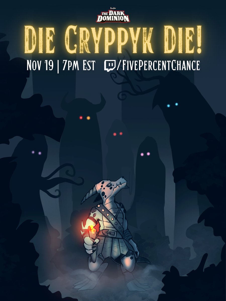 Oh btw Dark Dominion is tonight at 7pm EST. I’m gonna be doing a Lich Nadine cosplay. AND I get to DM. 😈

Twitch.TV/FivePercentCha…