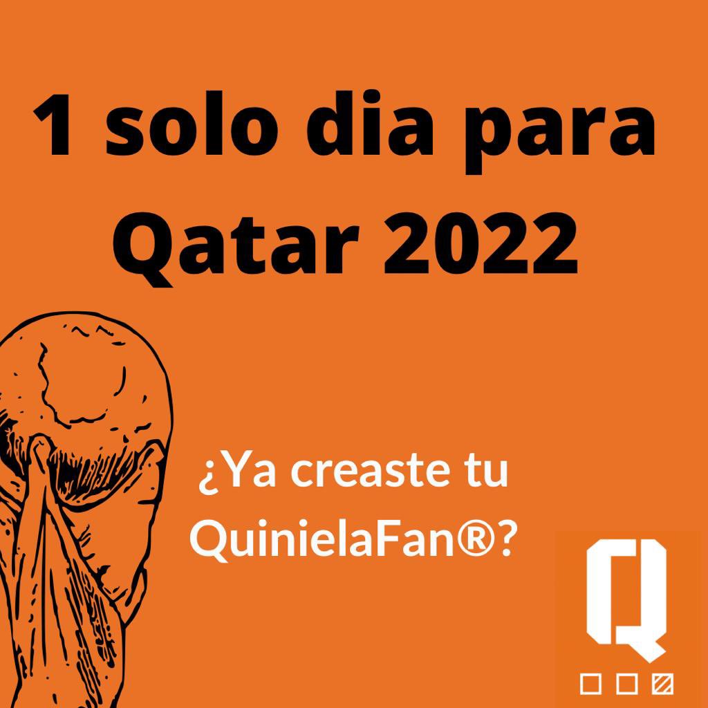 Crack, un solo día 🙌 apúrate a crear tu QuinielaFan® completamente GRATIS y no olvides llenar tus resultados de la primera fase, descárgala aquí onelink.to/uysxkd ⚽️#WorldcupQatar2022 #futbol #quiniela