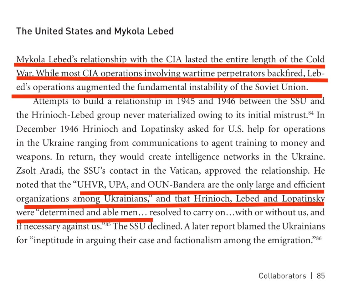 Fishcak18433002's tweet photo. CIA documents released through FOIA detail how the CIA sheltered Ukrainian mass-murderer of Jews &amp; Poles Mykola Lebed as he helped them promote nationalist/separatist tendencies in Ukraine. Lebed was sheltered from DOJ prosecution and died peacefully in Pittsburgh in 1998 🧵 https://t.co/BPc1Dyazqx