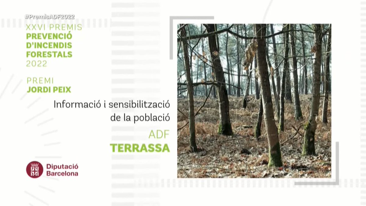 sfadfcat's tweet photo. 📢Premi Jordi Peix al projecte d'informació i sensibilització dels XXVI Premis de Prevenció d'Incendis Forestals 2022 és per l'@ADF124Terrassa.
Lliura el premi @PerePons11. President de l'Àrea d'Infraestructures i Espais Naturals de la @diba
Enhorabona!
#PremisADF2022 #adfcat https://t.co/IL14XvhEri