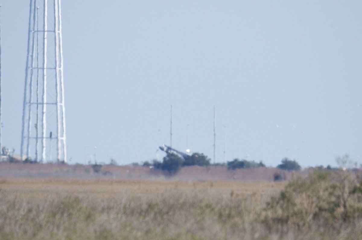 WeLoveRockets's tweet photo. Rocket Lab's Electron rocket has gone vertical at their Launch Complex 2 on Wallops Island, VA!  Rocket Lab is performing a Wet Dress Rehearsal ahead of their Dec 7 launch. #VirginiaIsForLaunchLovers

📸@fxsmurphy https://t.co/LFMuo0krDZ