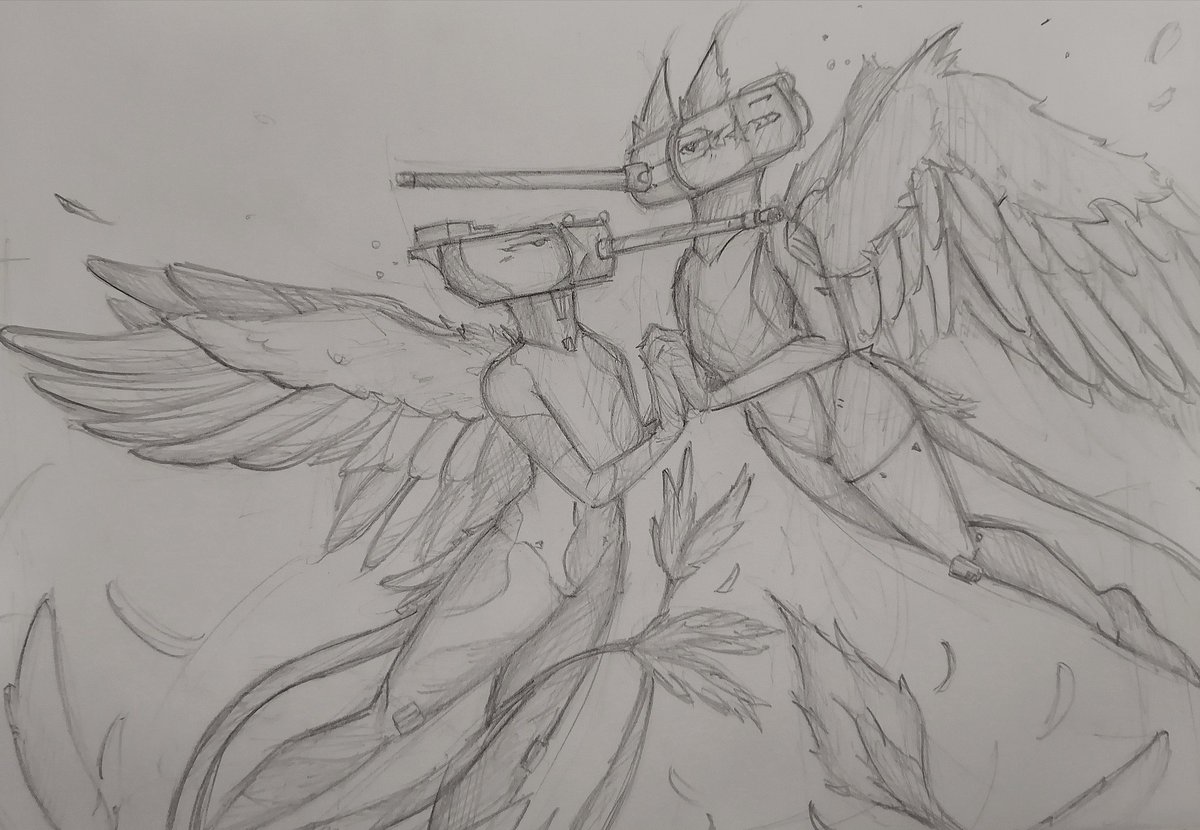 Marusia_Mora's tweet photo. "Feathered dance"
I decided to draw this fantastic art by combining tanks and mythical birds with the addition of my tank paw mechanics.
And also my friend Ester made a sketch fan art anthro version of this work :³
#draw #tankmorph #livingmachines #livingtanks #anthrotanks https://t.co/lIvujW6y79