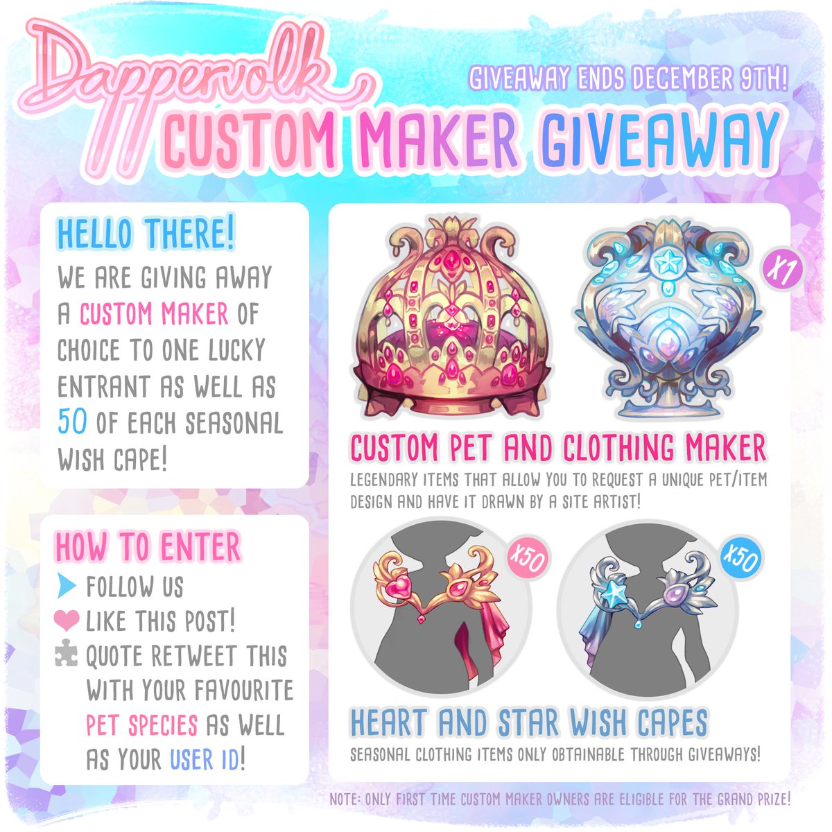 dappervolk's tweet image. Our first custom maker giveaway has begun. Custom makers are the rarest items in the game, best of luck!

You can enter on site too for an extra chance at winning • dappervolk.com/forum/post/252…

#dappervolk #Giveaway