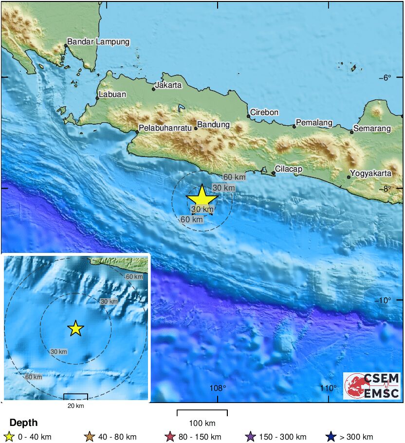 🔔#Earthquake (#gempa) M4.8 occurred 114 km SW of #Tasikmalaya (#Indonesia) 13 min ago (local time 01:28:24). More info at:
📱emsc-csem.org/service/applic…
🌐m.emsc.eu/?id=1190777
🖥emsc-csem.org/Earthquake/ear…