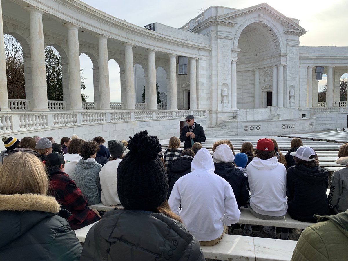 Visiting Arlington National Cemetery and participating in a wreath laying ceremony #bus5