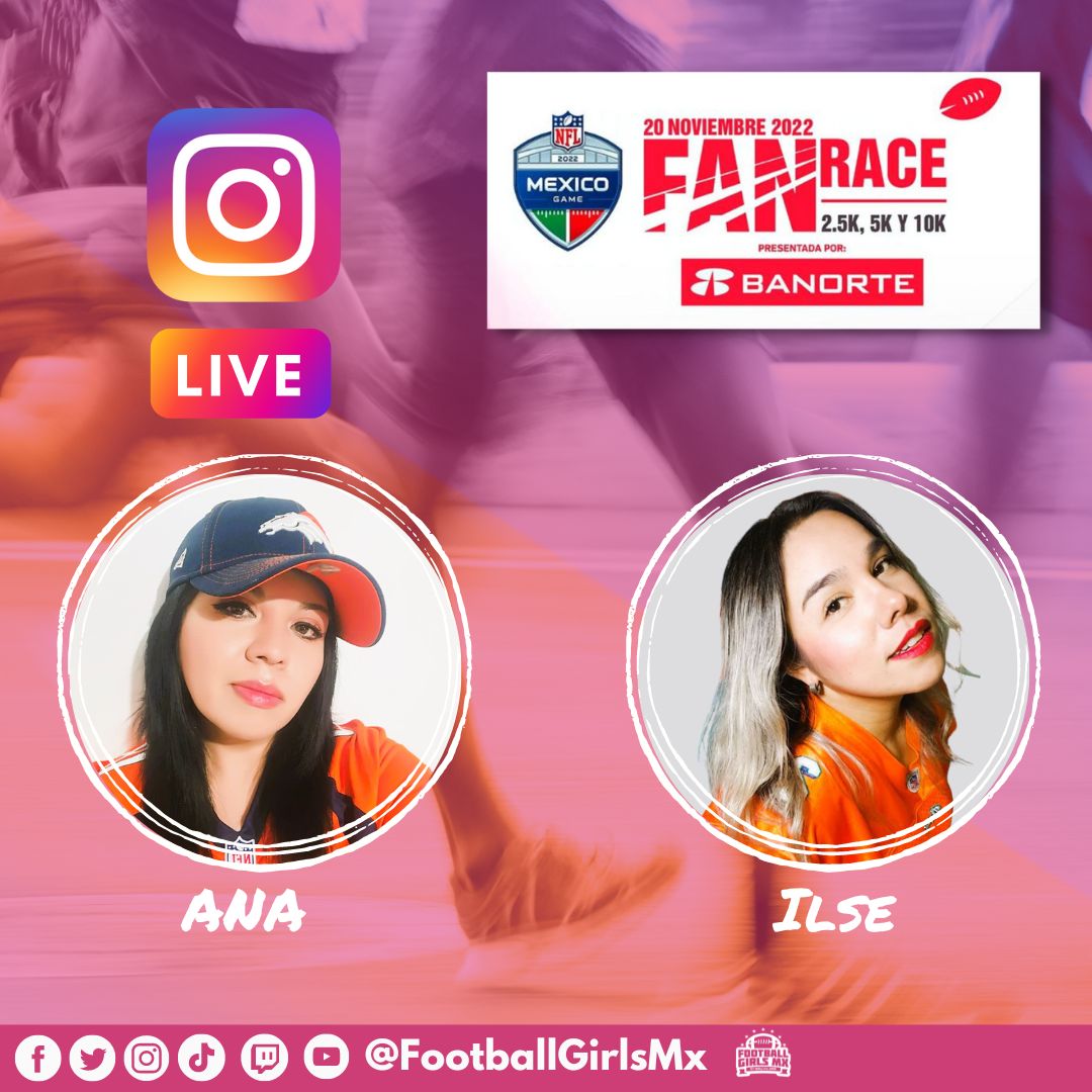 nflgirlsmx's tweet photo. #NFLovers! El #GamedayMorning de este domingo 20 de Noviembre se transmitirá desde la #FanRace por IG Live.
Acompañen a @AnaPolar13 e @IlseNonis para echarles porrras.
Si las ven en la carrera, llévenles café, juguito y pan dulce.
¡Los esperamos!
⏰10AM
➡️IG #FootballGirlsMx https://t.co/8GajjGRlZB