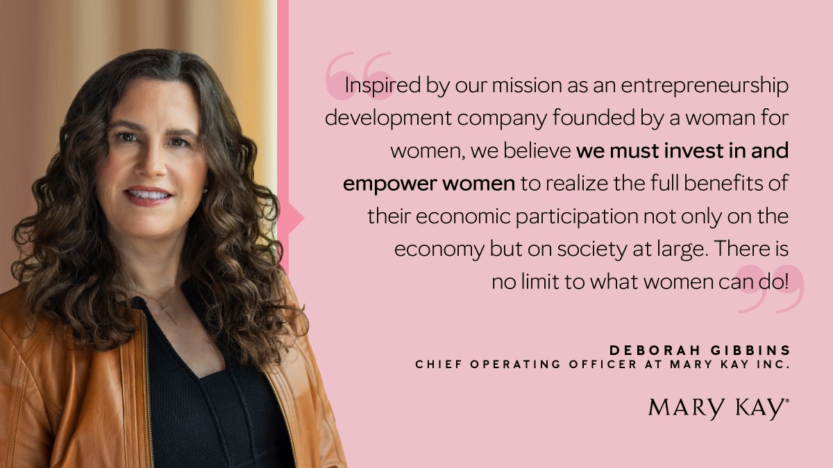 MaryKayGlobal's tweet photo. We’re celebrating #WomensEntrepreneurshipDay by celebrating all the amazing women who work hard to build businesses that make this world a better place. Our own Chief Operating Officer, Deborah Gibbins, shares why supporting women’s entrepreneurship is so critical to Mary Kay. https://t.co/TBFVUZd5q9