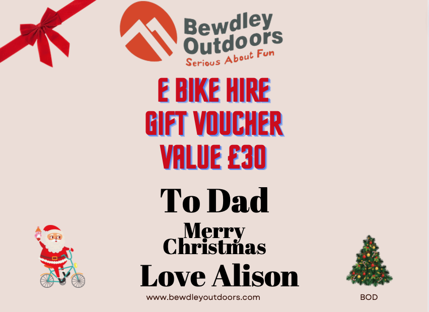 Personalised E Bike Christmas Gift Vouchers from Bewdley Outdoors - £30