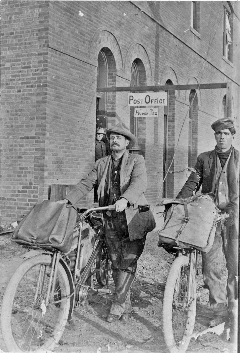 Traces of Texas on Twitter "Mailmen on motorcycles in Avoca, Texas