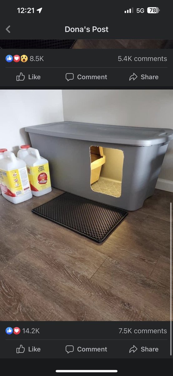 SPLlFFQUEEN's tweet photo. y’all I saw this fb cat litter box hack thing &amp; im abt to give this shit a go. https://t.co/LiLriIRybV