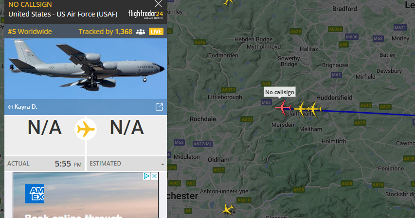 JohnRot35436903's tweet photo. #flightradar24 Three Boeing KC-135T Stratotankers flying in a convoy at least one from Spangdahlem.
Without callsigns
63-8874
58-0071
57-1439 https://t.co/RdGeGIbamt