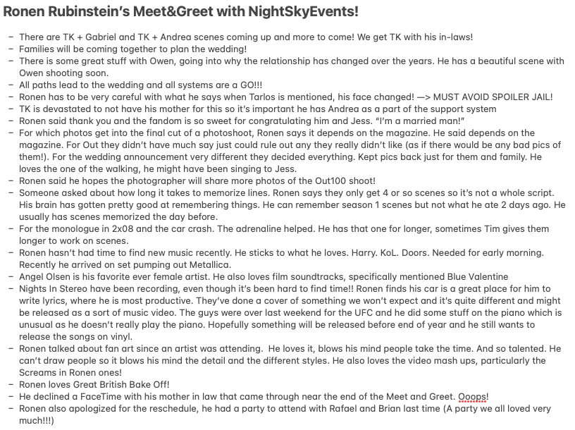 RandR_Updates's tweet photo. Snippets from @RonenRubinstein's Meet &amp; Greet with @NightSkyEvents1 ! https://t.co/HkFK9BTiWI