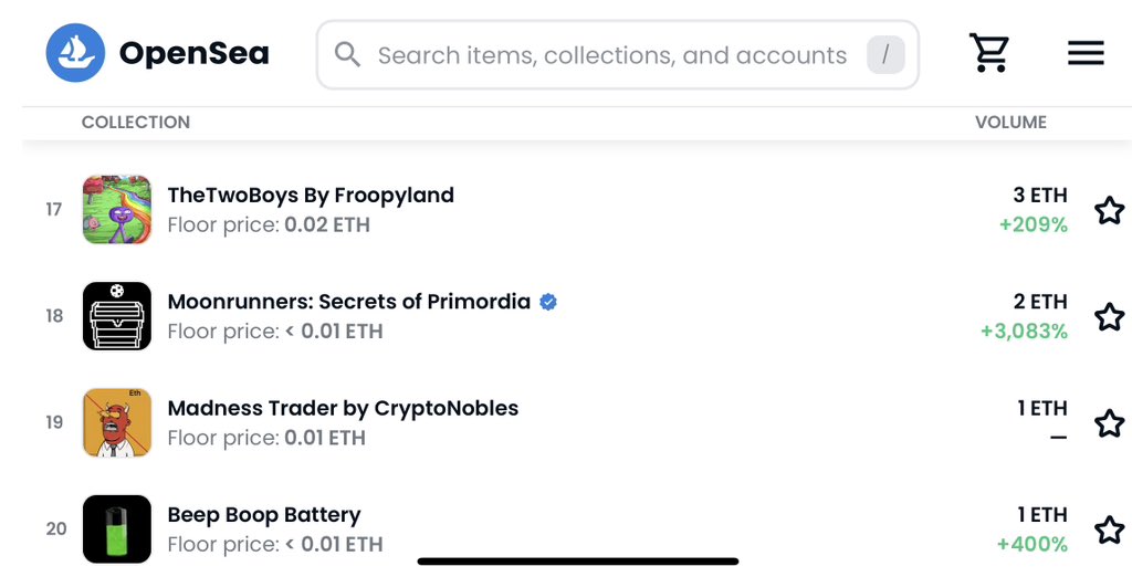 Secrets of Primordia is Trending on Opensea 24h volume… probably nothing.

The cave is now LIVE!

Grab  your weapons, it’s time to destroy Kalanant!

Head over to cave.moonrunners.io on PC for the full experience! 
#Moonrunners