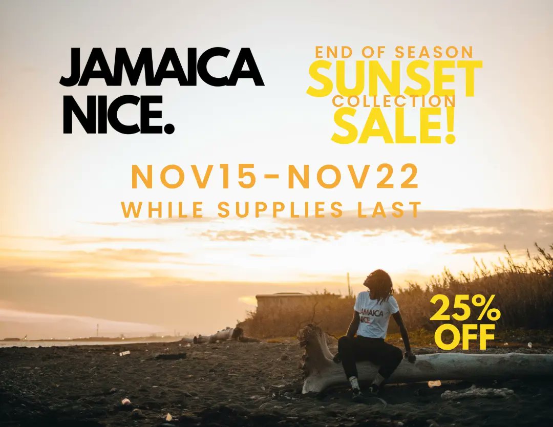 Jamaica Nice (@yesjamaicanice) on Twitter photo Jamaica Nice. for the whole family. Our season ending 25% off Sunset Collection Sale makes it possible to find something for everyone. The Sunset Collection is a limited edition collaboration with <a href="/brandnewmachine/">Steve Urchin</a> yesjamaicanice.com Jamaica Nice. for the whole family. Our season ending 25% off Sunset Collection Sale makes it possible to find something for everyone. The Sunset Collection is a limited edition collaboration with <a href="/brandnewmachine/">Steve Urchin</a> yesjamaicanice.com