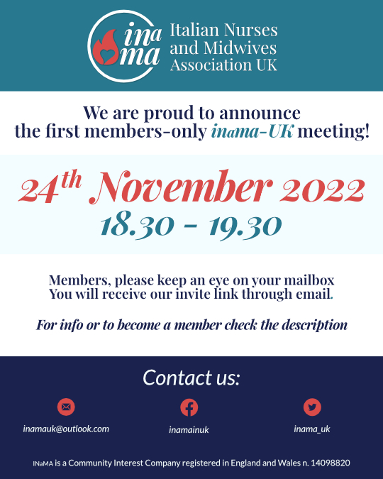 INaMA-UK members, keep an eye on your email! Our next meeting date has announced, following our survey's results!