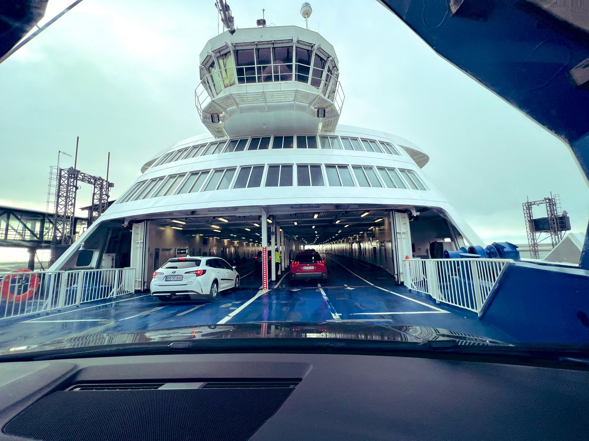 While I was driving through Denmark yesterday, I paid a “toll” that seemed expensive before crossing over a bridge. I took this picture when I realized it wasn’t a toll and that I was boarding a ferry. #europeanadventures
