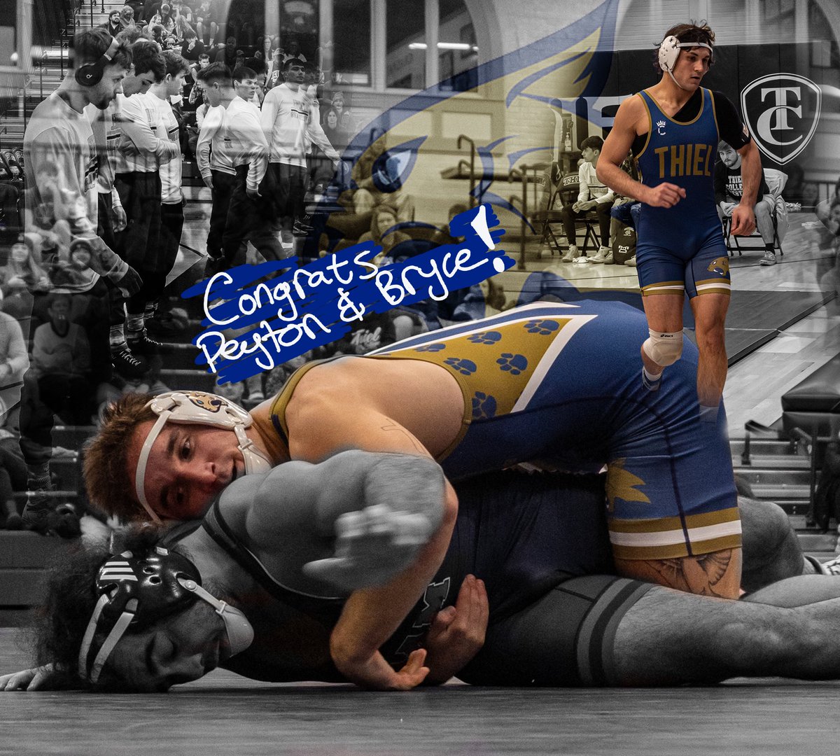 Congrats Thiel wrestlers Peyton Hearn and Bryce McCloskey on winning first place at the Baldwin Wallace Invite!

3rd - Evan Whiteside