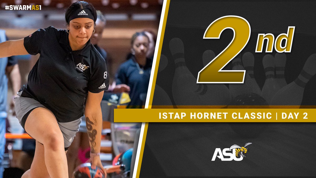 ISTAP Hornet Classic Day 2️⃣ is complete. <a href="/BamaStateBowl/">ASU Bowling</a> is in 2nd heading into Sunday's bracket play. See you at Bowlero at 9 am for the finale! 

#SWARMAS1 | #IAMSWAC