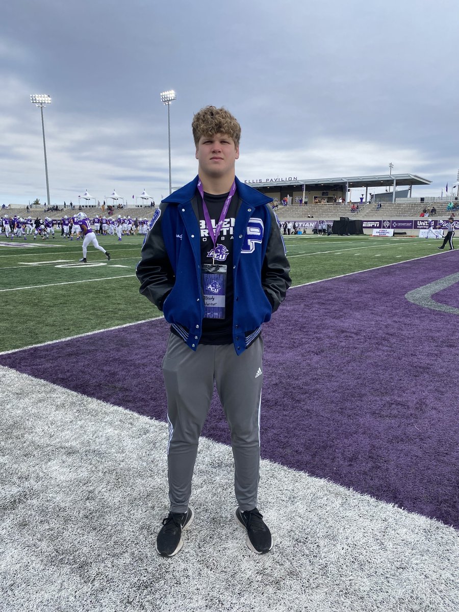 I really had a great time today at the WAC Championship Game‼️ Thank you <a href="/danwalo1/">Dan Phillips</a> <a href="/ACUFootball/">ACU Football</a> for having us. Go Wildcats‼️ <a href="/WolvesPlano/">Plano West Wolves Football</a> <a href="/TEP5252/">TEP’S QB HUNTING CLUB EST. 2012</a> <a href="/NateDaug/">Nathan Daugherty</a> <a href="/CoachPerrone/">Coach Perrone (My Recruits)</a> #recruitWEST #GoWildcats