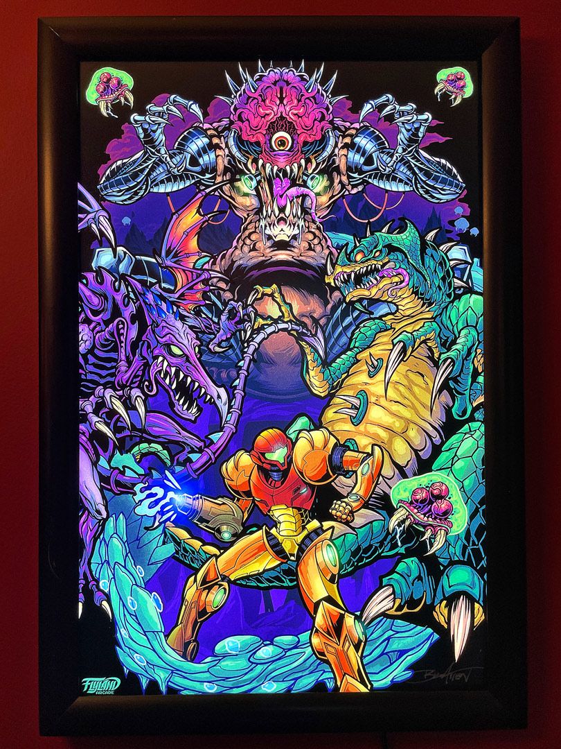 flylanddesigns's tweet photo. I had two plastic Translites printed of my Metroid artwork, and I'm selling them in these cool LED light up frames. They are 11x17" - Signed. If you'd like to take a closer look: https://t.co/HGQTCIfboM Thank you!
#metroid #arcade #retroarcade #ledframe #samus #motherbrain https://t.co/P80DN4NvDA