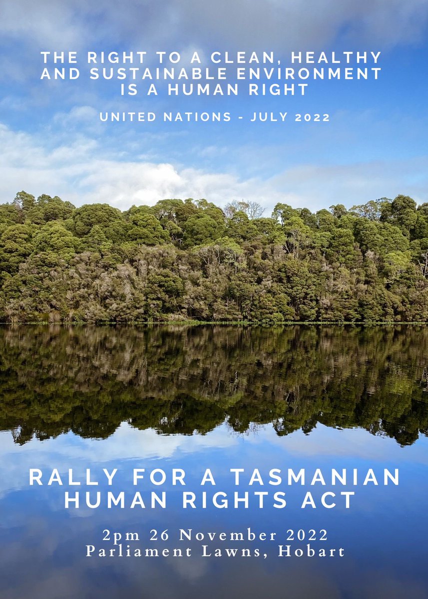 BobBrownFndn's tweet photo. “Every Tasmanian has a right to a healthy environment and the assurance that nature is safe.” Bob Brown.

Rally for a Human Rights Act next Saturday in Hobart. 

#politas #HumanRights https://t.co/B3D6egH0UY