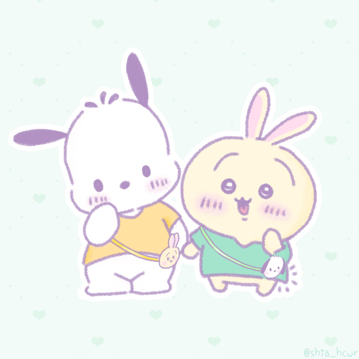 ちいかわ「ポチャッコ×うさぎ#ちいかわファンアート#ポチャッコ ちいかわ「ポチャッコ×うさぎ#ちいかわファンアート#ポチャッコ