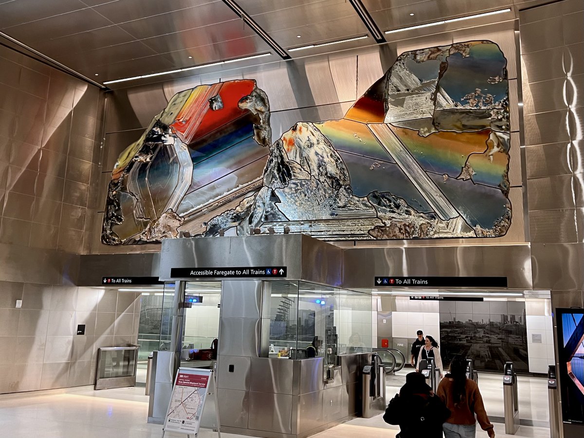 Today San Francisco debuted several new large scale art installations, opened a new park in Chinatown, and <a href="/SFMTA_Muni/">SFMTA</a> started a new subway shuttle service or something.

I really dig the tiled wall in Chinatown Station. It's the kind of thing you'll always find something new in.