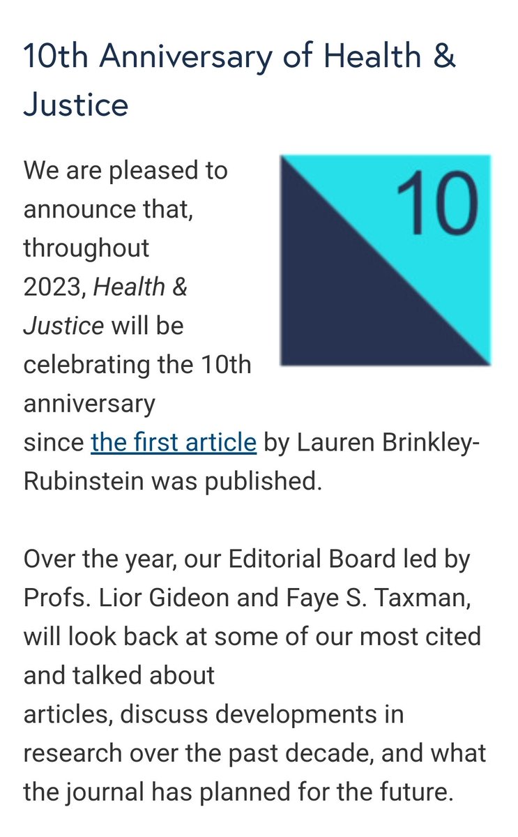 What to do next with all of those findings from your <a href="/ASCRM41/">Amer Soc of Crim</a> Crim/CJ &amp; Health panels? Consider submitting a) your abstract to me for consideration in the 9th installment of the <a href="/ASC_DCS/">ASC Division on Corrections and Sentencing</a> handbook; or b) your full paper to Health &amp; Justice journal for their 10th anniversary👇🙌