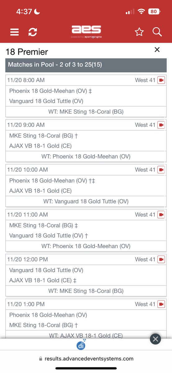 3-0 Day 1 of Chi Town Challenge! Sunday schedule : 8 am, 10am and 1pm