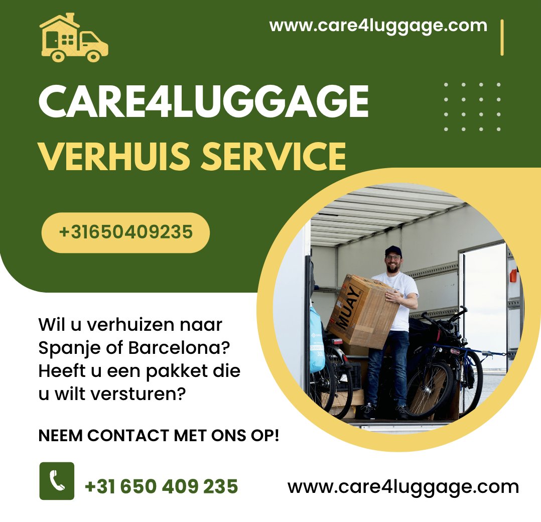 Wilt u verhuizen naar Spanje of Barcelona? Heeft u een pakket die u wilt versturen? Neem contact met ons op via email info@care4luggage.com of telefoonnumer +31650409235
#verhuizen #transport #spanje #barcelona #verhuis #vervoer #nederland #moveout