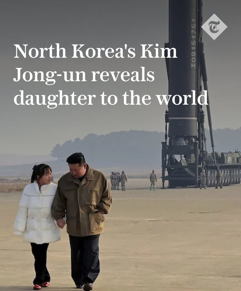 North Korean leader Kim Jong-un revealed his daughter to the world for the first time on Saturday in striking photos showing the pair hand-in-hand before the launch of the nuclear-armed country's largest ballistic missile on Friday.

telegraph.co.uk/world-news/202…