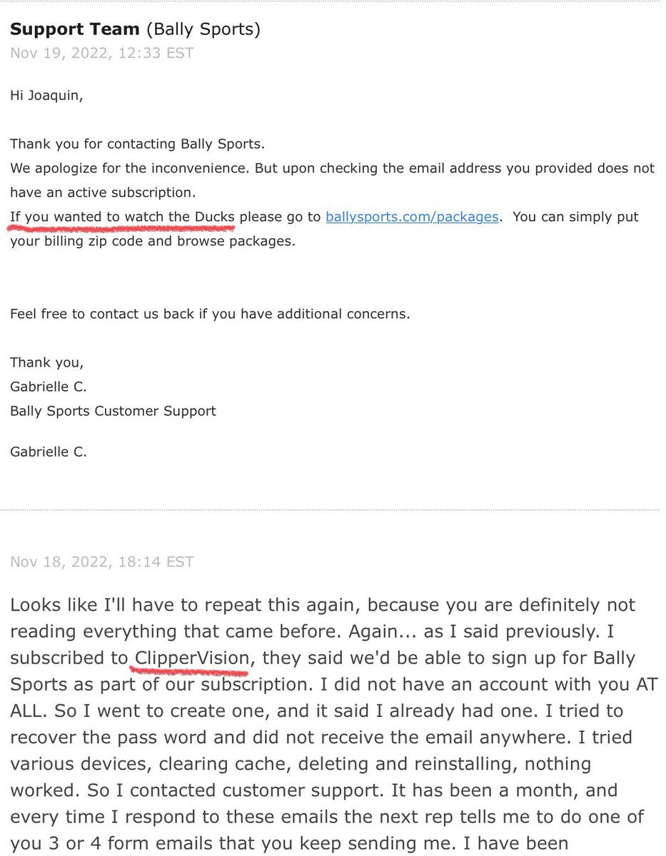 TheErrantWolf's tweet photo. If you ever wanted to know if @ballysportshelp actually reads your emails, here’s your answer… I really hope @Steven_Ballmer eventually has the @LAClippers completely break away from them, and adds the original stream on #ClipperVision https://t.co/Q9N1f5pyU8