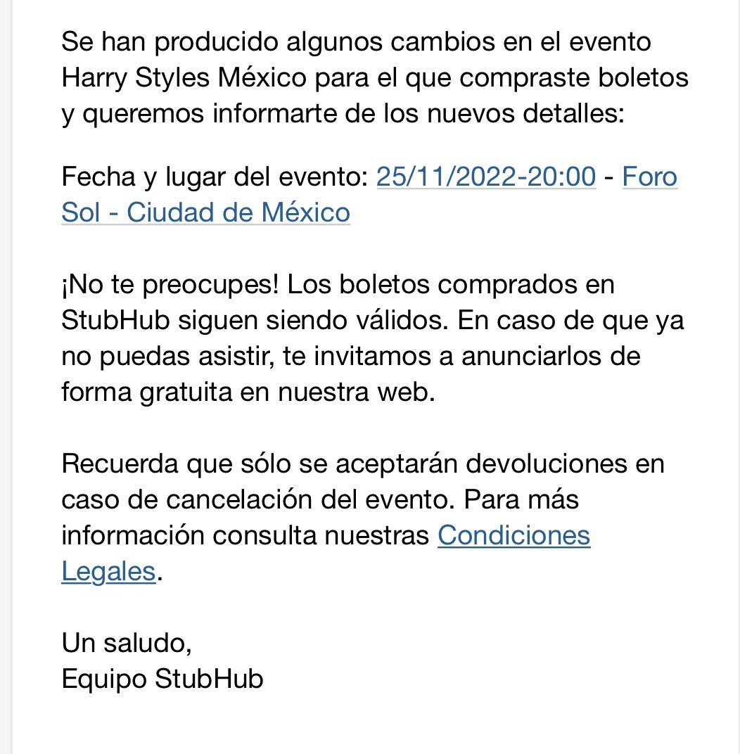 Mis boletos no han llegado <a href="/StubHubMX/">StubHub Mexico</a> !!!! Comprados 2019, regalo de cumpleaños , pospuesto por pandemia al 2022. No es justo que no contesten!! Se los van robar o que?? <a href="/DrNetas/">Pacasso</a> @profeco