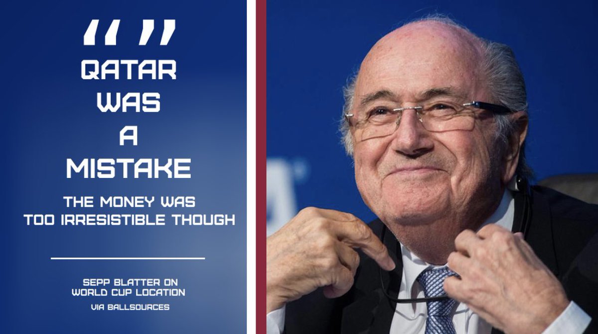 BallSources's tweet image. BREAKING:
Sepp Blatter speaks out about decision to give Qatar the 2022 FIFA World Cup