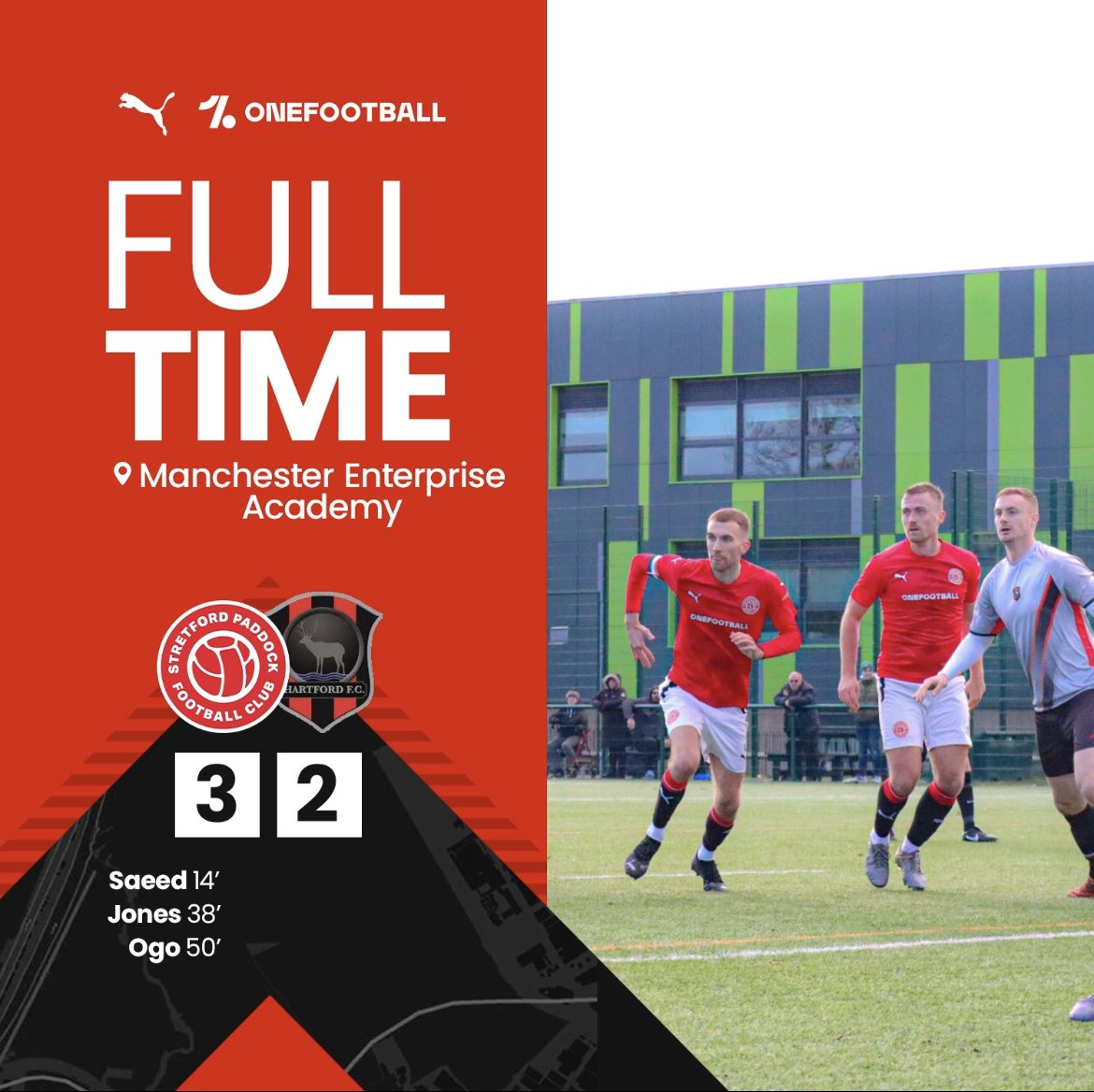 SPaddockFC's tweet image. FT

Paddock 3-2 Hartford

Class from the boys today! The first game of a few without Ste, we equalised twice in the first half and fought hard to win it in the second. A win despite many missing players, we can be proud of that💪🏻

#UPTHEPADDOCK #UTP