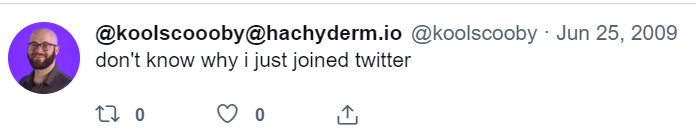 My first Tweet in 2009. No notes.