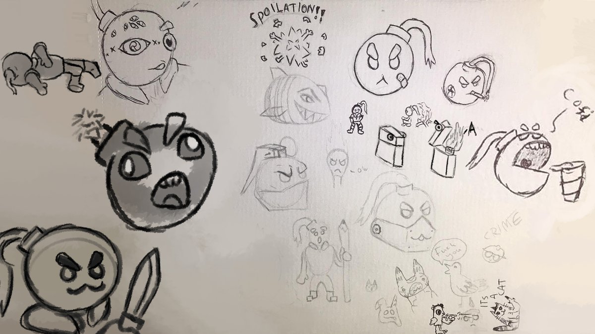 The creation of "Volly Tyler" the mascot of Spoilation Art #conceptart #logo_design #sketchbook #coffeebreak