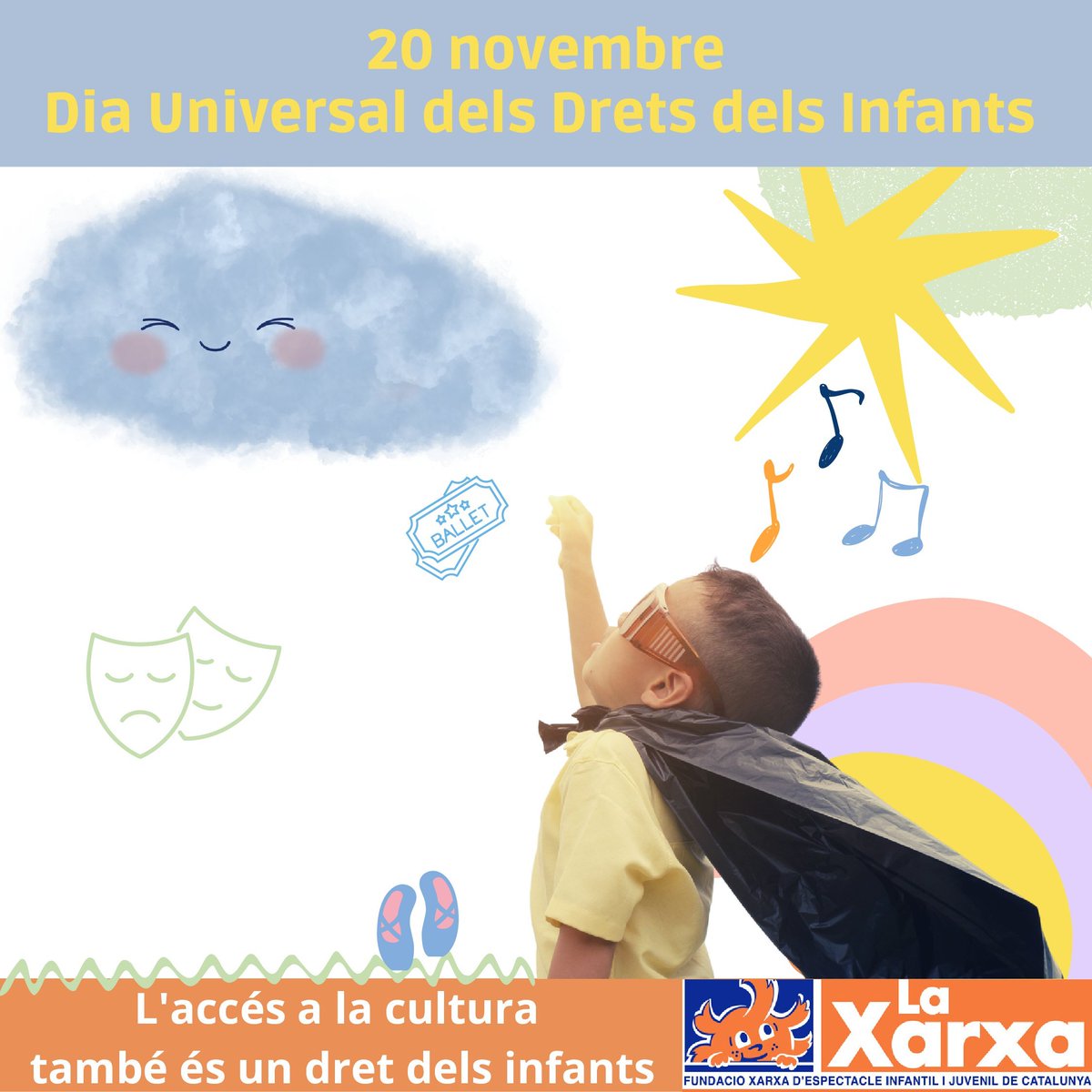🌍 20 novembre Dia universal dels drets dels infants 

🎭 L'accés a la cultura també és un dret dels infants! ​👩‍👧‍👧​👨‍👧‍👧​👨‍👩‍👦‍👦​​
 
#diamundialdelsdretsdelinfants #femxarxa #cultura
#teatreinfantil #teatrejuvenil #teatrefamiliar #artsescèniques