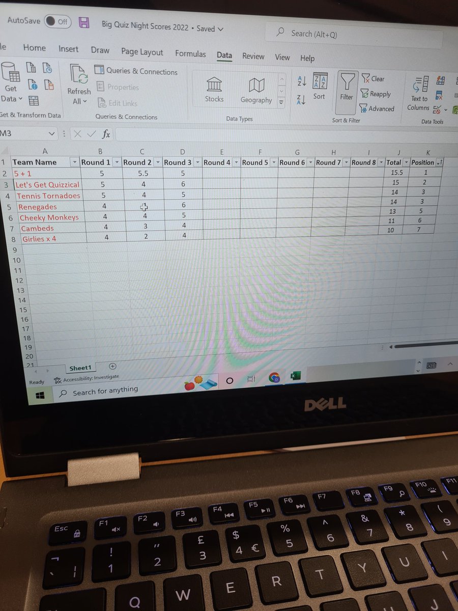 Being a low-level geek I've created an excel spreadsheet to record the scores for <a href="/Tearfund/">Tearfund</a> #BigQuizNight