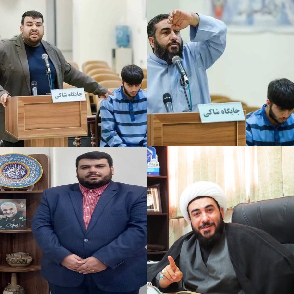 حکم اعدام #ماهان_صدارت به صرف شکایت همین ۲ نفر صادر شد.
قاضی گفته این دو نفر شغل آزاد داشته‌اند و ماهان به آنها حمله کرده!
اما هر دو مسئولیت دولتی دارند و در سرکوب اعتراضات بوده‌اند.
قنبرطلب در‌ شهرداری و تختی‌پور در ستاد مساجد تهران
اجازه ندهیم این بچه را به این راحتی اعدام کنند