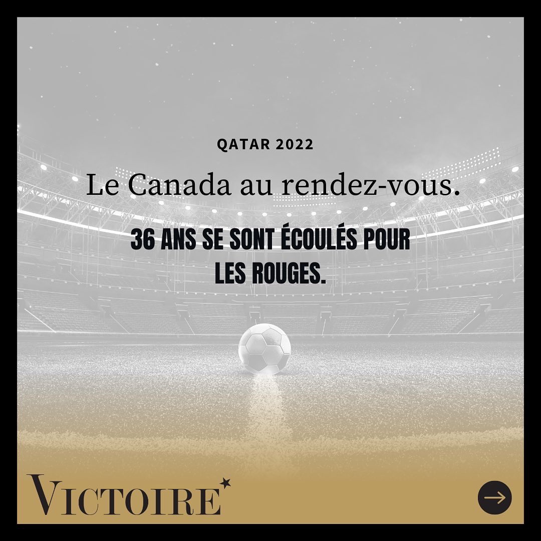 Victoire est excitée de vous offrir une couverture au Qatar tout au long de la Coupe du monde. 🍁

Des histoires au quotidien. Des résultats. 

#notreculturesoccer

#FIFAWorldCup #CanMNT #CFMTL #TFCLive #VWFC <a href="/CanadaSoccerFR/">Canada Soccer FR</a>