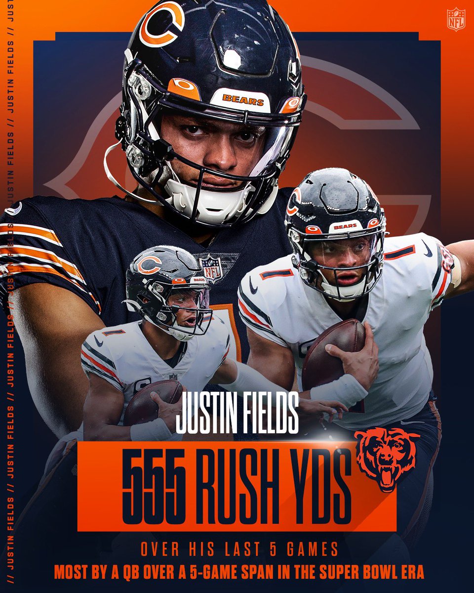 NFL's tweet image. And @justnfields isn’t done yet 💨

📺: #CHIvsATL — Sunday 1:00pm ET on FOX
📱: Stream on NFL+