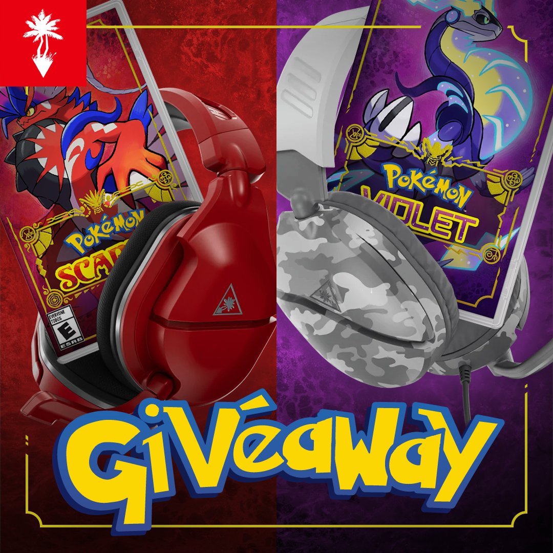Turtle Beach (@turtlebeach) on Twitter photo To celebrate the release of Pokémon Scarlet & Violet for Nintendo Switch we're giving away a digital copy of the game and headset to TWO lucky winners!
TO ENTER:
💜 Follow <a href="/TurtleBeach/">Turtle Beach</a>
❤️ RT & Like
👇 Show us your fav 'Mon!
Winners picked MONDAY, NOV 21! To celebrate the release of Pokémon Scarlet & Violet for Nintendo Switch we're giving away a digital copy of the game and headset to TWO lucky winners!
TO ENTER:
💜 Follow <a href="/TurtleBeach/">Turtle Beach</a>
❤️ RT & Like
👇 Show us your fav 'Mon!
Winners picked MONDAY, NOV 21!