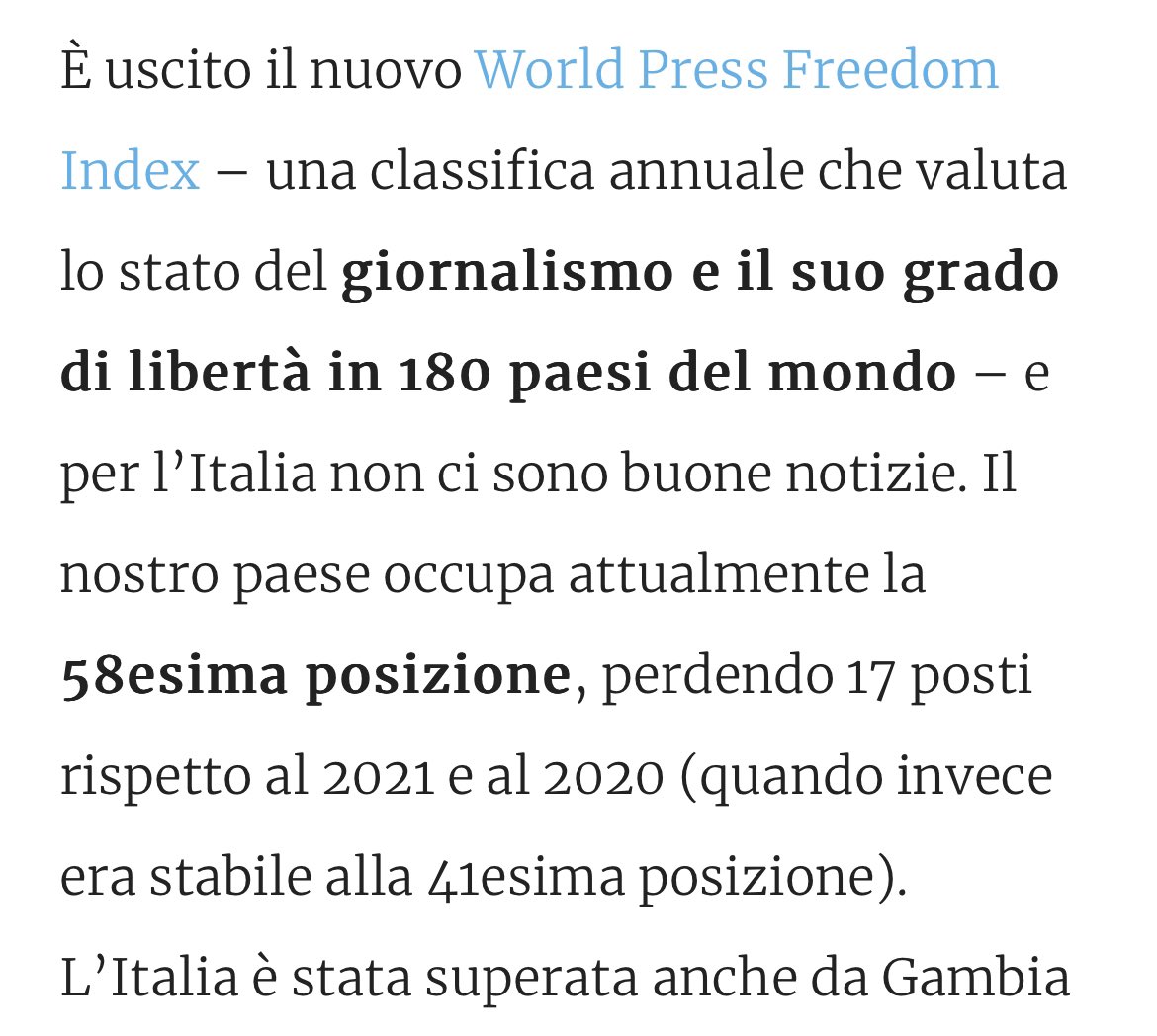 Italia e libertà di stampa 😞