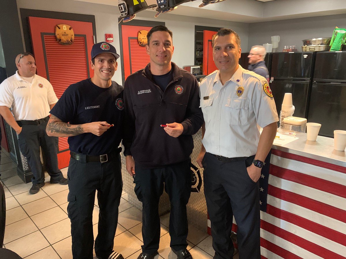 PBCFR's tweet photo. Congratulations to #Station23 on saving a life! #PBCFR Firefighters/paramedics successfully resuscitated a cardiac arrest patient. #CPRSavesLives #ResuscitationAward https://t.co/n22AGNe6AC