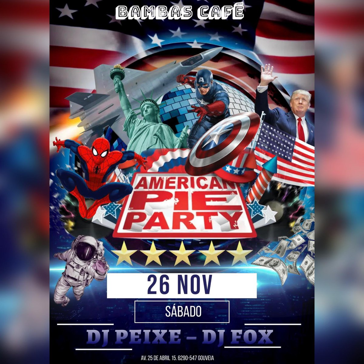 Pronto para vires provar o primeiro pedaço da torta americana? 🇺🇸🏓🍺 (1€ de entrada).