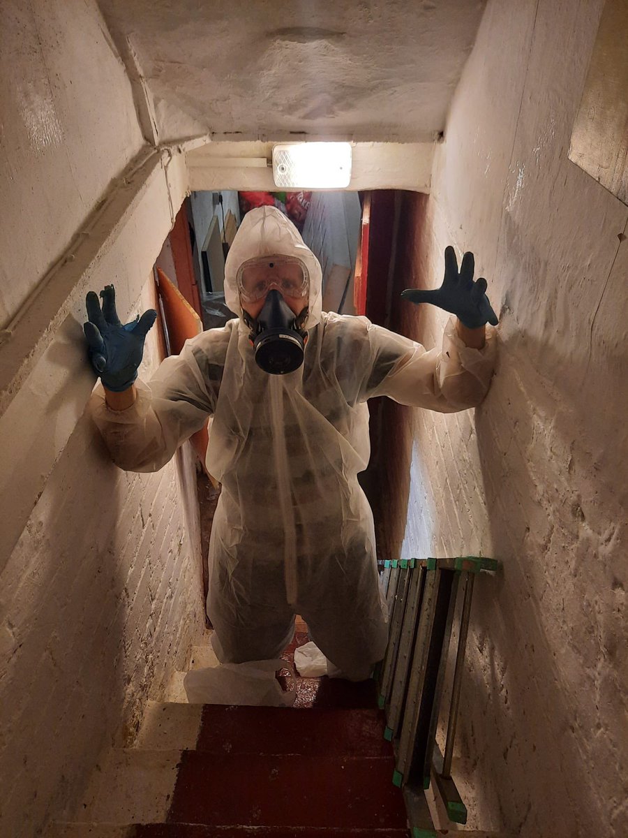 😬 we found white asbestos in the basement. Disposed of it, then cooked some meth since already dressed for the occasion 🤑
