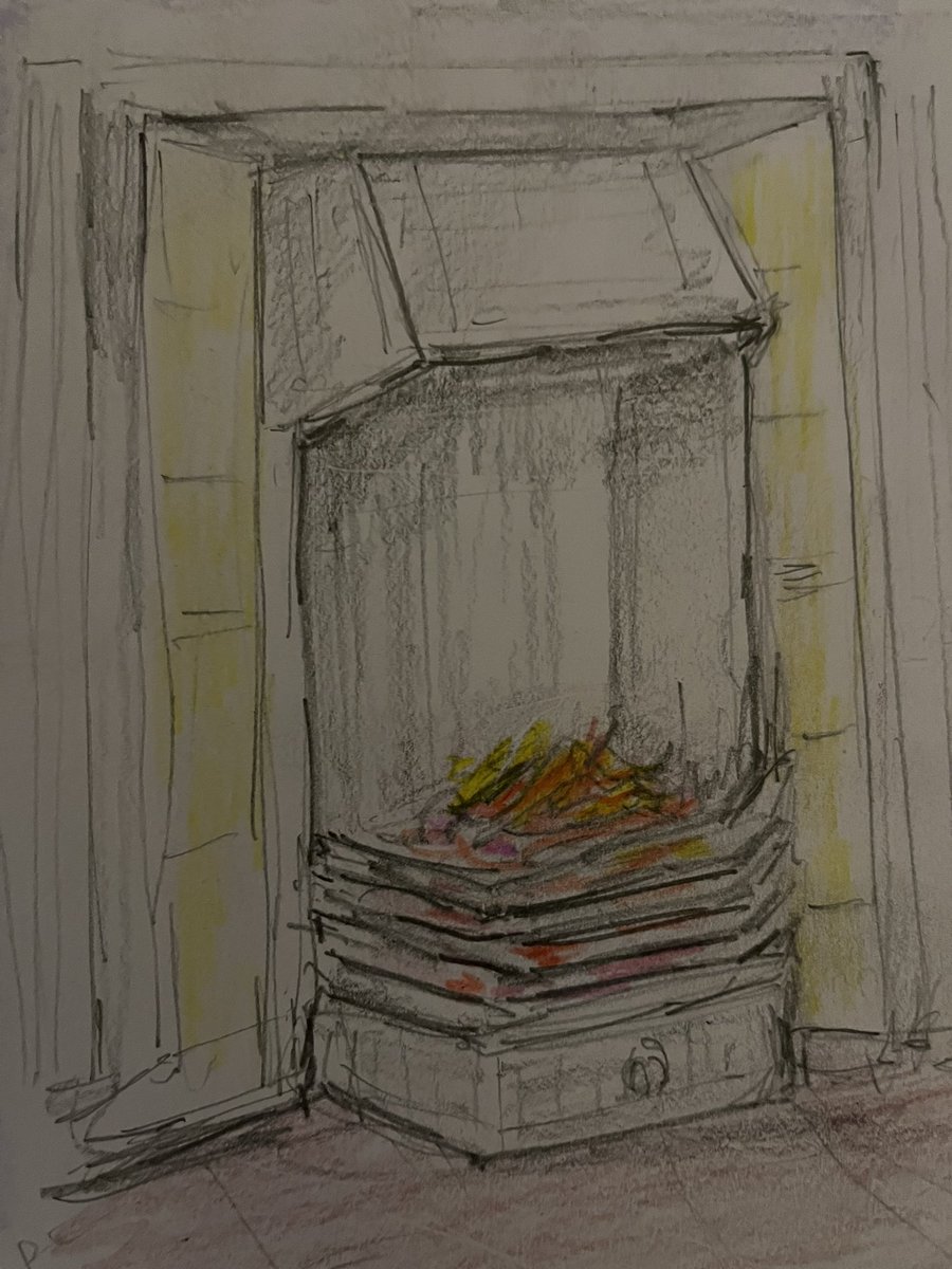 DavidSmith21969's tweet photo. Fireside - well just thought I’d sketch what’s in front of me while listening to #nickluscombe #ciclive #newratio https://t.co/dvCJRntbHf